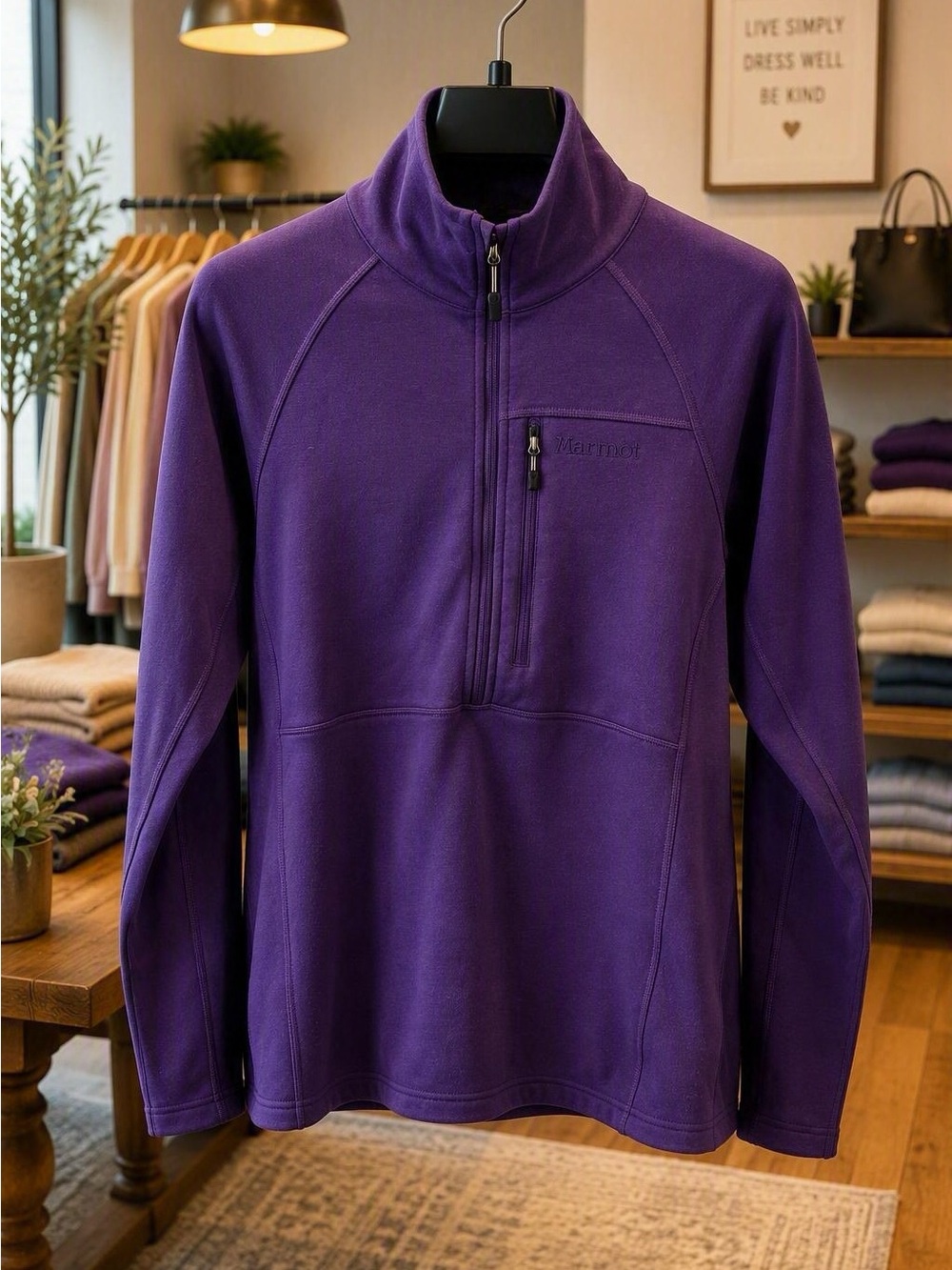 Marmot Olden Polarrec Purple Half-Zip Fleece Pullover